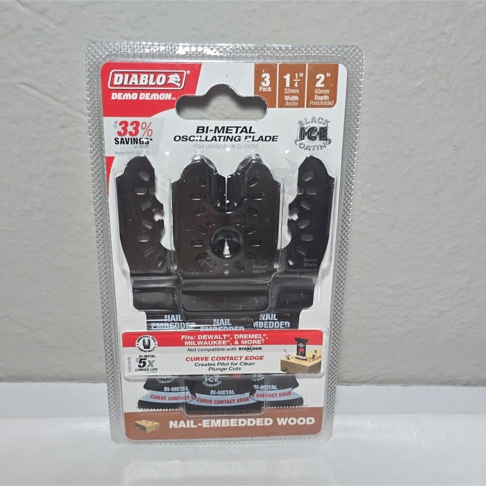 Diablo Demo Demon 3pack BW3 Bi Metal Nail Embedded Curve Contact DOU125BW3